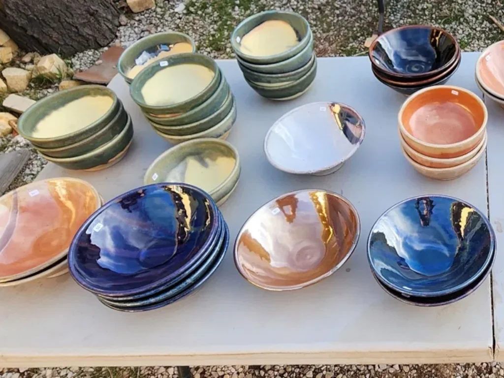 Assorted bowls on table from the 2025 Fall Show