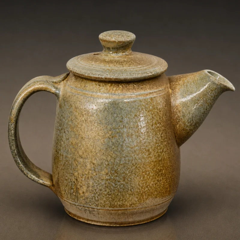 Salt-fired beige teapot